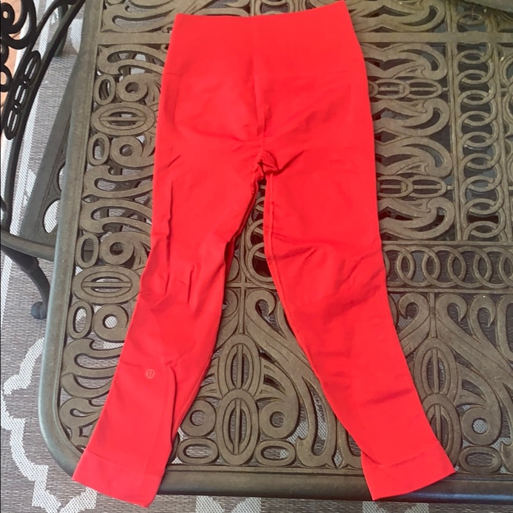 Lululemon red copped high waisted pants